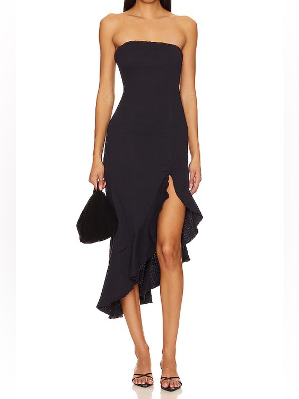 FREE PEOPLE Made Me Blush Midi Dress in Black - Picture 3 of 10